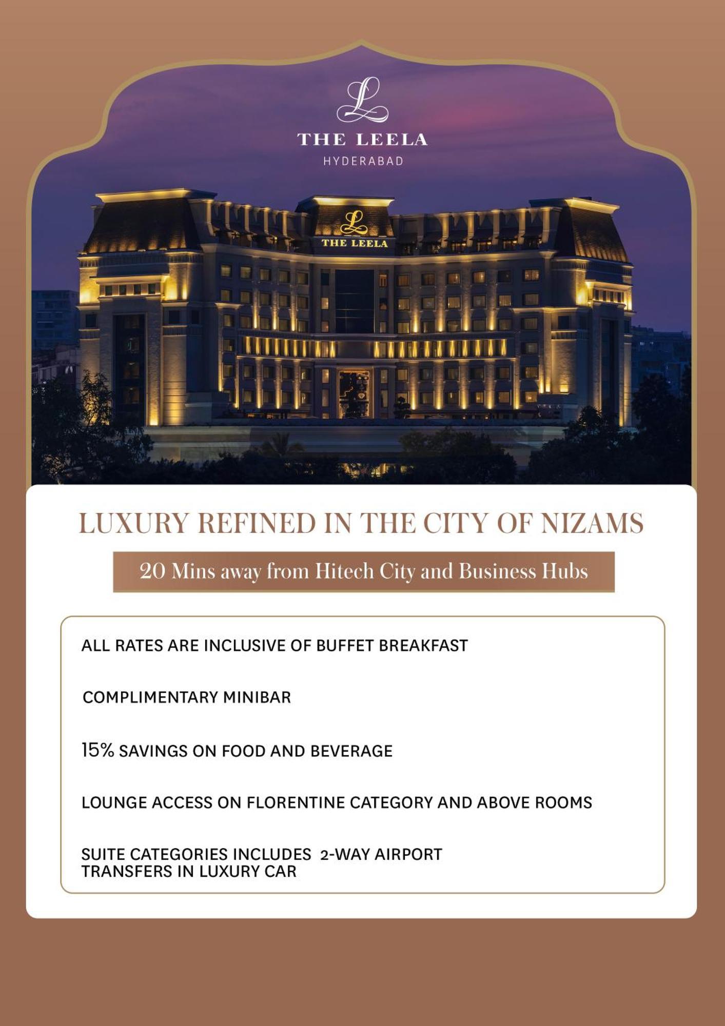 Отель The Leela Hyderabad Banjara Hills Экстерьер фото